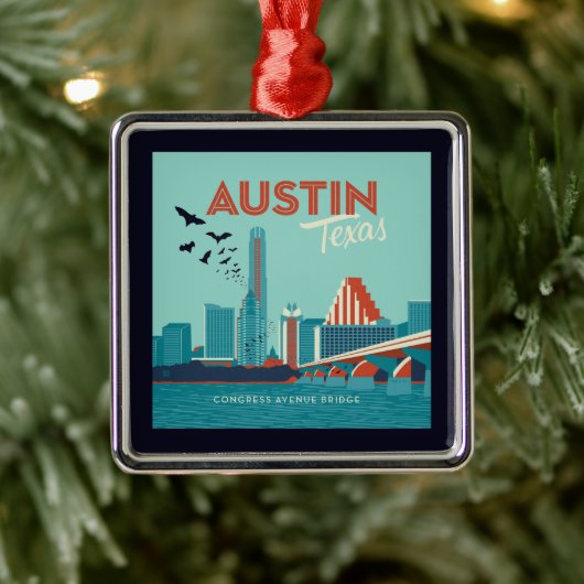 Austin, Texas | Congress Avenue Bridge Ornament Aus Metall (Baum)