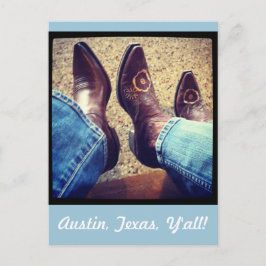 Austin Texas Cowboy Cowgirl Boots Postkarte