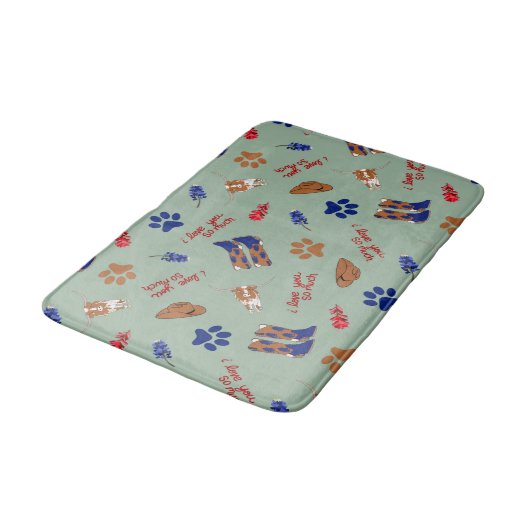 Austin Texas Dog Bowl Mat - Fütternd Mat Badematte (Schrägansicht)