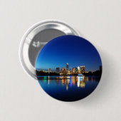 Austin Texas Downtown Night Skyline Ladybird Lake Button (Vorne & Hinten)