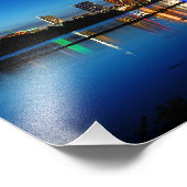 Austin Texas Downtown Night Skyline Ladybird Lake Fotodruck (Ecke)