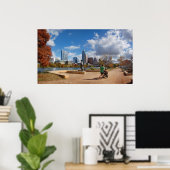 Austin Texas Downtown Skyline - Ladybird Lake Poster (Heimbüro)