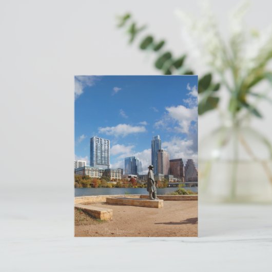 Austin Texas Downtown Skyline - Ladybird Lake Postkarte (Stehend Vorderseite)