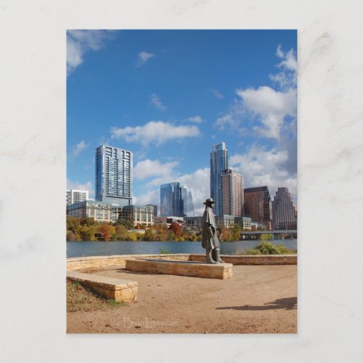 Austin Texas Downtown Skyline - Ladybird Lake Postkarte (Vorderseite)