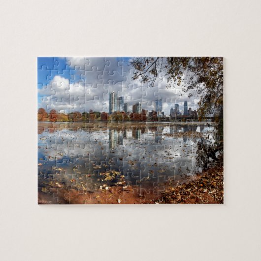 Austin Texas Downtown Skyline von Ladybird Lake Puzzle (Horizontal)