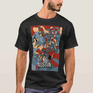 Austin Texas Earth Tone City Map - farbenfrohe Abs T-Shirt