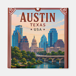 🤠 Austin Texas Erinnerung an den Besuch im Stadtz Magnet