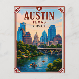 🤠 Austin Texas Erinnerung an den Besuch im Stadtz Postkarte