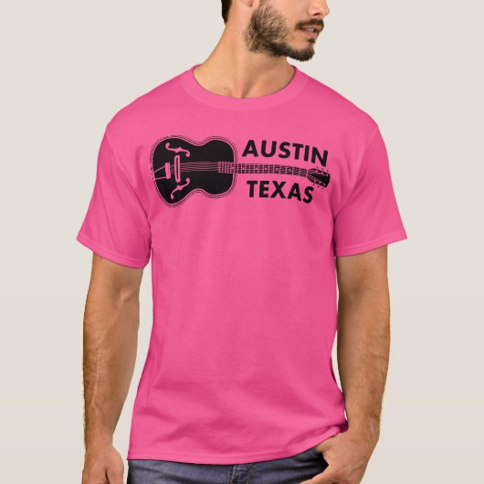 Austin Texas F-Hole Acoustic Country Music Guitar T-Shirt (Vorderseite)