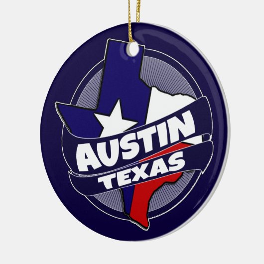 Austin Texas Fahne platzen Urlaubssornament Keramik Ornament (Links)