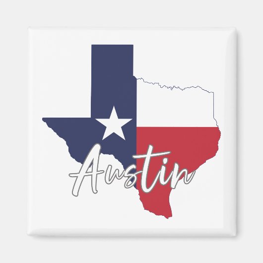 Austin, Texas Flag Map Magnet (Vorne)