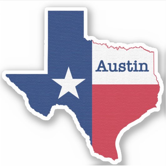 Austin Texas Flag Retro Aufkleber (Vorderseite)