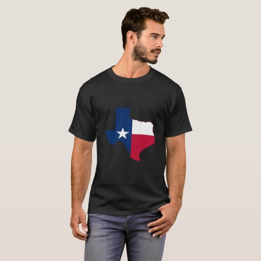 Austin Texas Flag State Texas Map Flag T-Shirt (Vorne ganz)