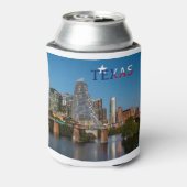 Austin, Texas, Flagge und Innenstadt Can Cooler Dosenkühler (Kanne Rückseite)