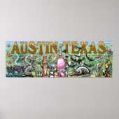 Austin Texas Fun Art Poster (Vorne)