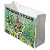 Austin Texas Fun Map Große Geschenktüte (Vorderseite Schrägansicht)