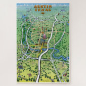 Austin Texas Fun Map Puzzle (Vertikal)