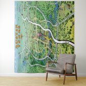 Austin Texas Fun Map Tapestry Wandteppich (Beispiel)