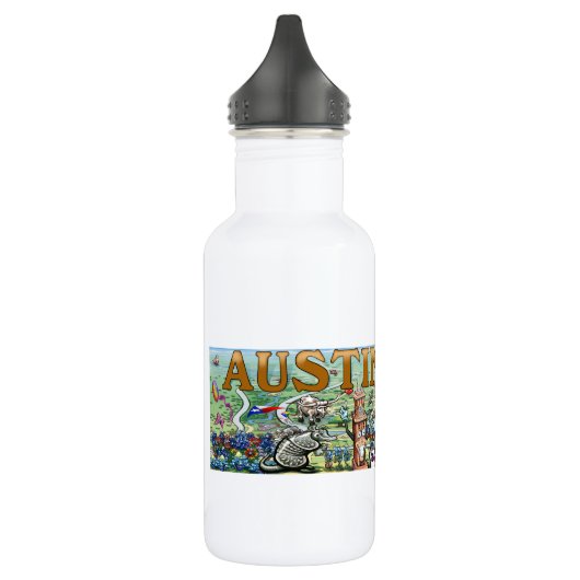 Austin Texas Fun Map Trinkflasche (Links)