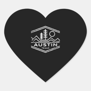 Austin Texas gibt Austin TX Outdoor Wandern Herz-Aufkleber