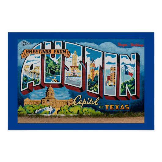 Austin, Texas Greetings Poster (Vorderseite)