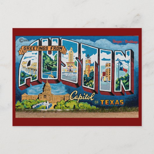 Austin, Texas Greetings Postkarte (Vorderseite)