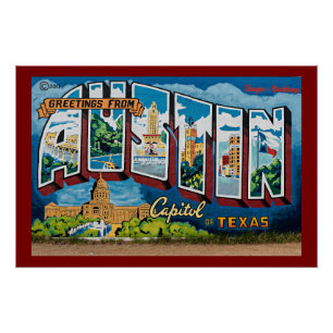 Austin, Texas Grüße Poster