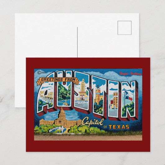 Austin, Texas Grüße Postkarte (Vorne/Hinten)