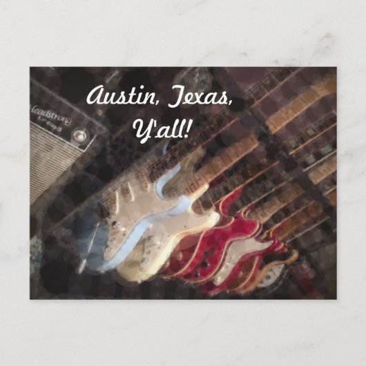 Austin Texas Guitars Guitar Postkarte (Vorderseite)
