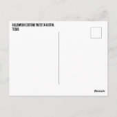 Austin, Texas Halloween Kostüm Party Postkarte (Rückseite)