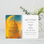 Austin Texas Hochzeit in Urlaubsort Save the Date (Stehend Vorderseite)