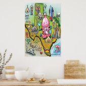 Austin TEXAS Karte Poster (Küche)