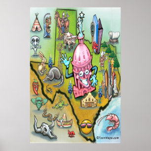 Austin TEXAS Karte Poster