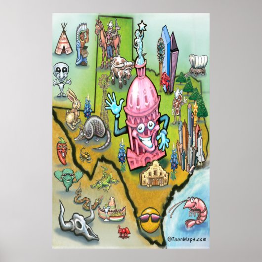 Austin TEXAS Karte Poster (Vorne)