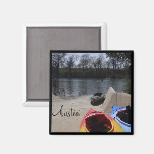 Austin Texas Ladybird Lake Kajaking Magnet