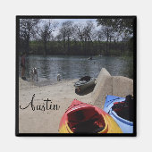Austin Texas Ladybird Lake Kajaking Magnet (Vorne)