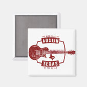 Austin Texas Live Music Guitar Magnet (Vorderseite/Rückseite)