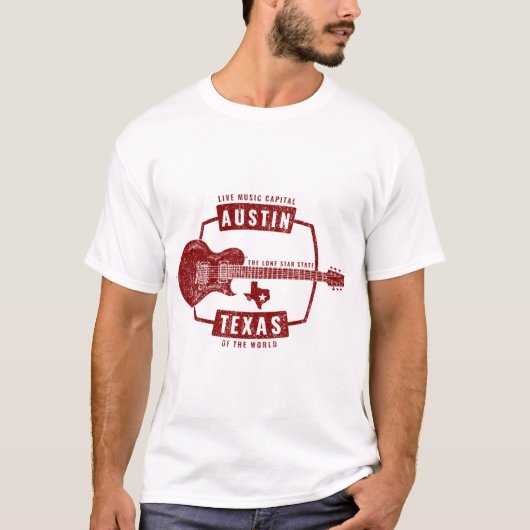 Austin Texas Live Music Guitar T-Shirt (Vorderseite)
