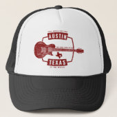 Austin Texas Live Music Guitar Truckerkappe (Vorderseite)