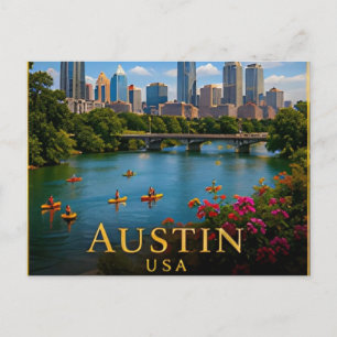 Austin Texas Live-Musik und Hill Country Kultur 🗺 Postkarte