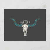 Austin Texas Long Horn Skull Südwest Muster Postkarte (Vorderseite)