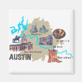 Austin Texas Map Magnet (Vorne)