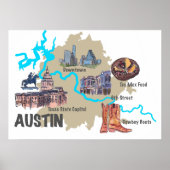 Austin Texas Map Poster (Vorne)