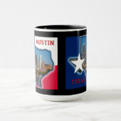 Austin, Texas mit Flaggenfarben, Tasse (Zentrum)