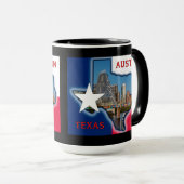Austin, Texas mit Flaggenfarben, Tasse (VorderseiteRechts)