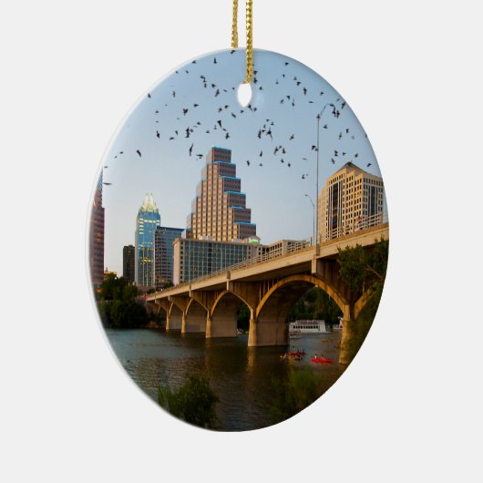 Austin, Texas mit Fledermäuse Keramik Ornament (Rechts)