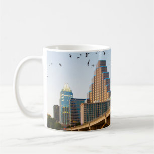 Austin, Texas mit Fledermäusen Keramik Ornament Kaffeetasse
