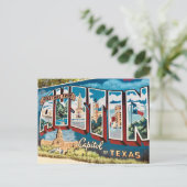 Austin Texas Mural Wall Postkarte (Stehend Vorderseite)