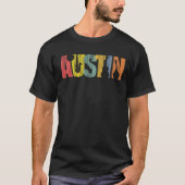 Austin Texas Music Wood Grain erschüttert T-Shirt (Vorderseite)