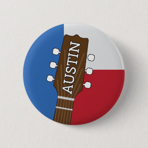 Austin Texas - Musik-Hauptstadt der Welt - Knopf Button